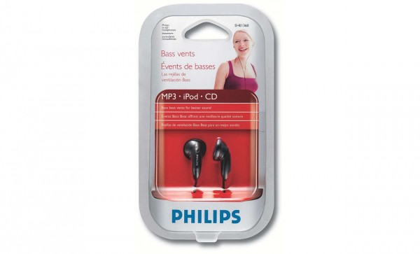 Philips SHE1360/97 In-Ear Headphone (Black) 