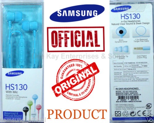 Samsung Handsfree HS-130 In -Ear Phone BLUE 