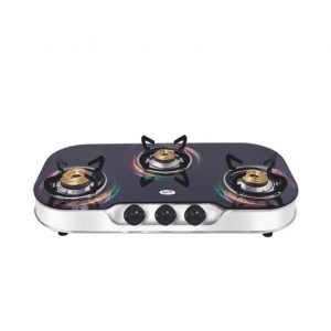 JYOTI 313 BLACK 3 BURNER GLASSTOP GAS STOVE