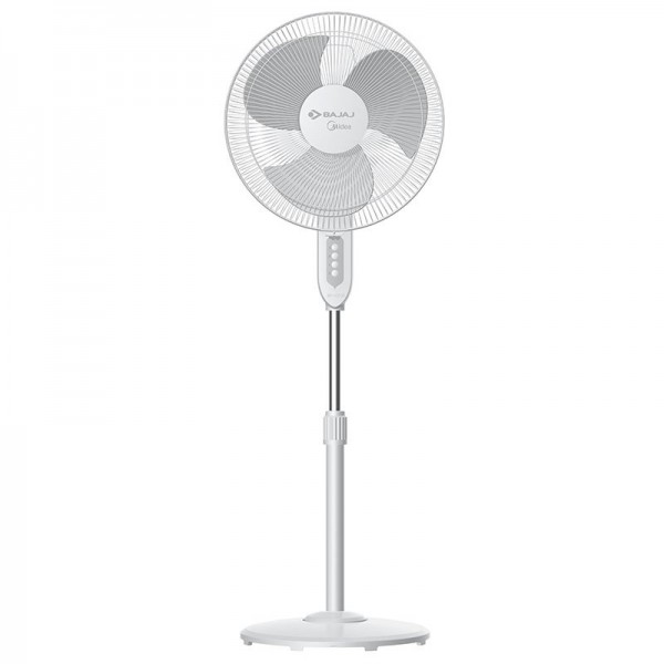 Bajaj Midea BP2000 3 Blade Pedestal Fan  (White, Grey)