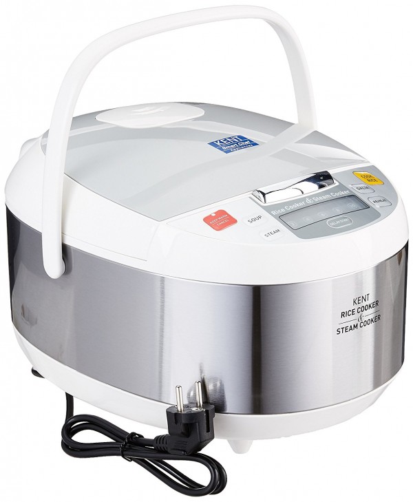 Kent 16012 860-Watt Rice and Steam Cooker (Steel Grey) 