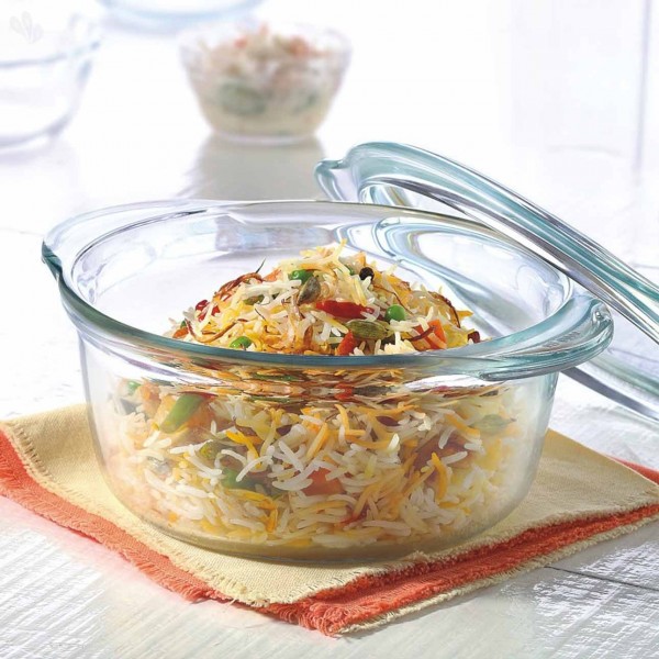 Borosil Deep Round Casserole 1200 ml