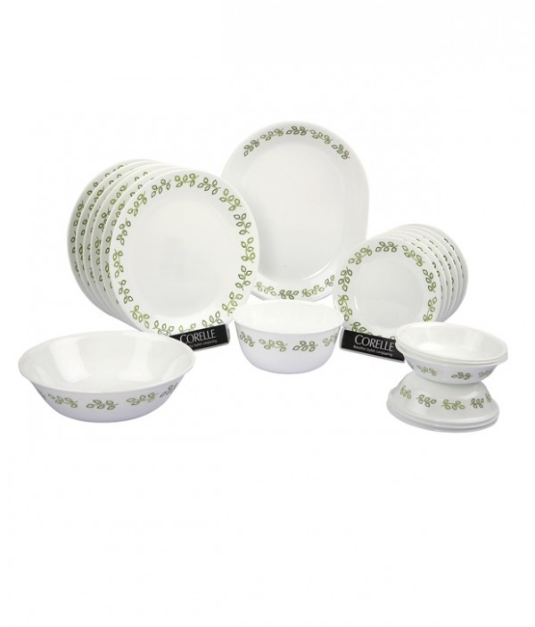 Corelle India Impressions Neo Leaf 21 Pcs Dinner Set