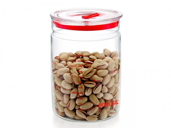 Borosil Classic Trend Wide Glass Jars with Lid 1.45 L