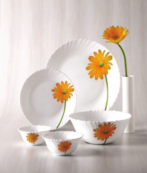 LaOpala Diva Crimson Bloom Dinner Set 35 Pcs