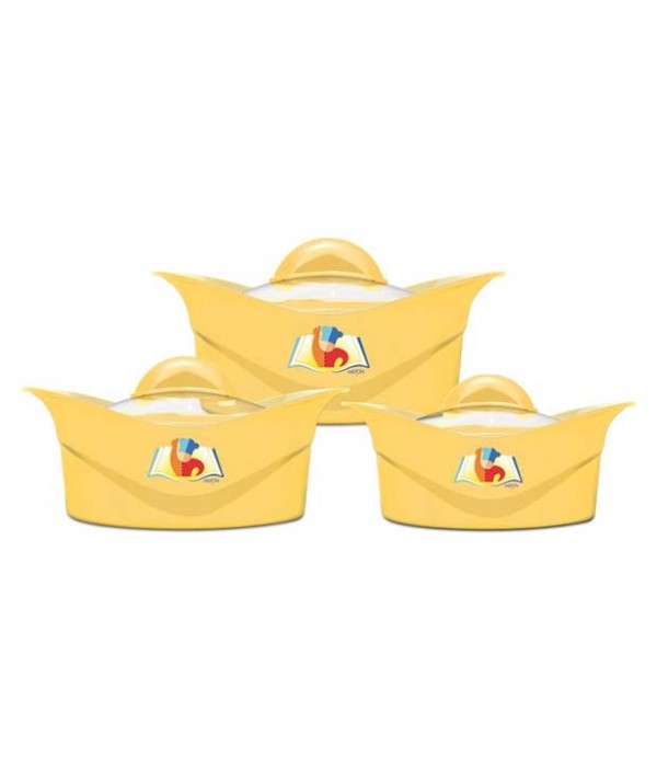 Milton Regalia Glass Lid Insulated Plastic Casserole Jr Gift Set - 430, 850, 1400 Ml