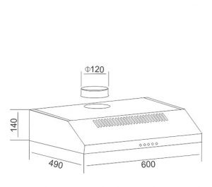 JYOTI OXY-13 600 CM SS BF KITCHEN CHIMNEY