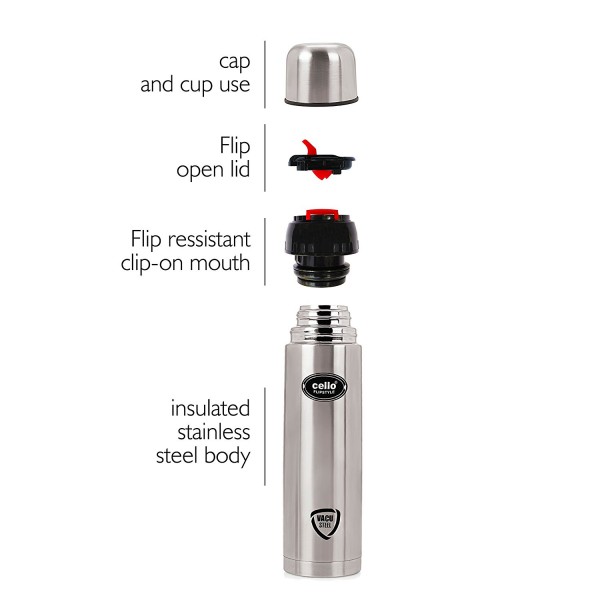 Cello Stainless Steel Flipstyle 500 ML