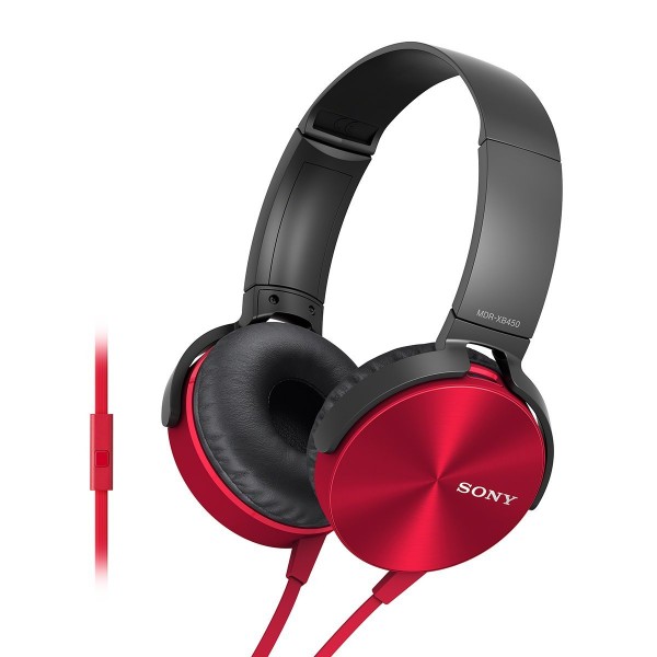 Sony MDR-XB450AP On-Ear Extra Bass(XB) Headphones with Mic (Red) 
