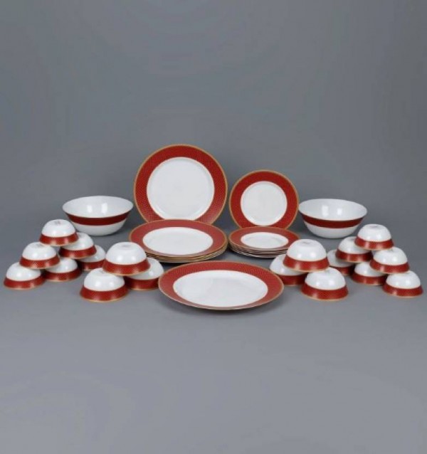 Laopala Sovrana Regent Red Opal Pack of 33 Dinner Set  (Opalware)
