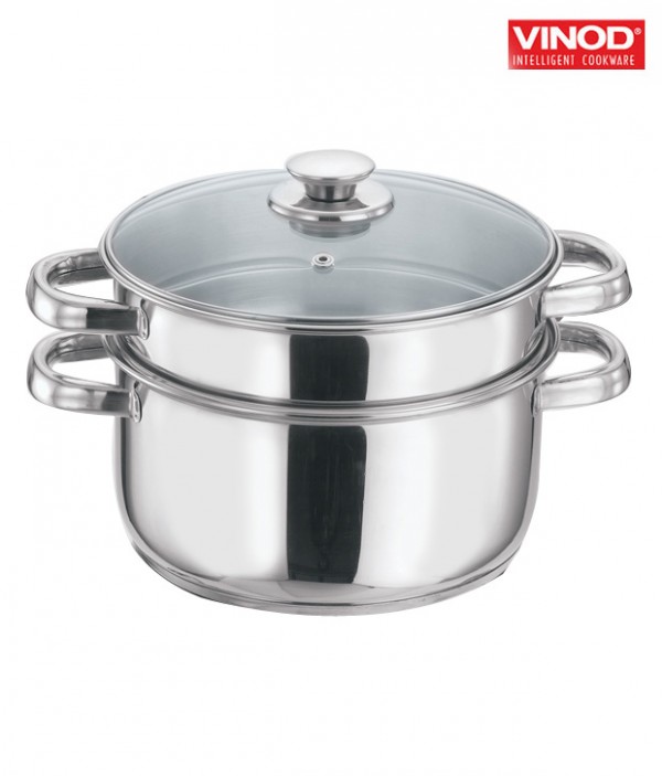 Vinod 18 cm 2 Tire Steamer With Glass Lid