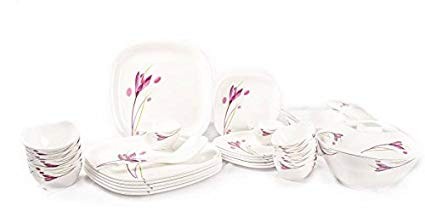  MILTON LILAC TULIP SQUARE DINNER SET 31 PIECES