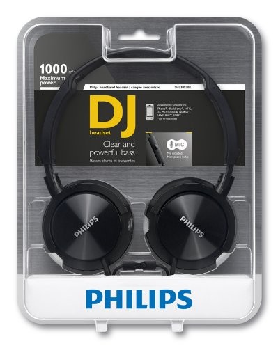 Philips SHL3005BK/00 Over Ear DJ Style Headphones - Black With Mic