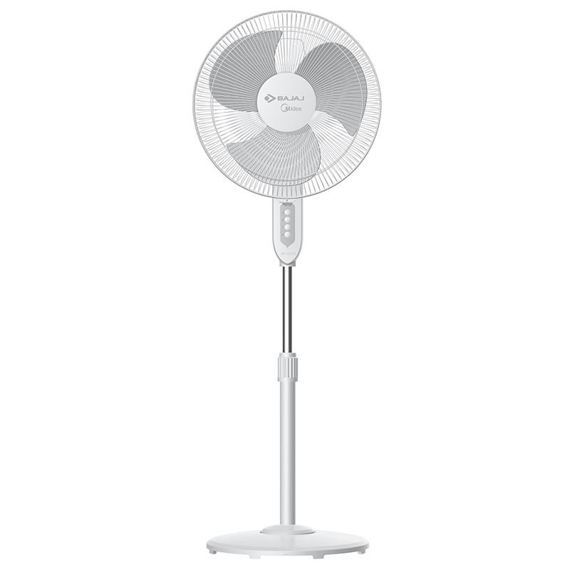 Bajaj Midea BP2000 3 Blade Pedestal Fan  (White, Grey)