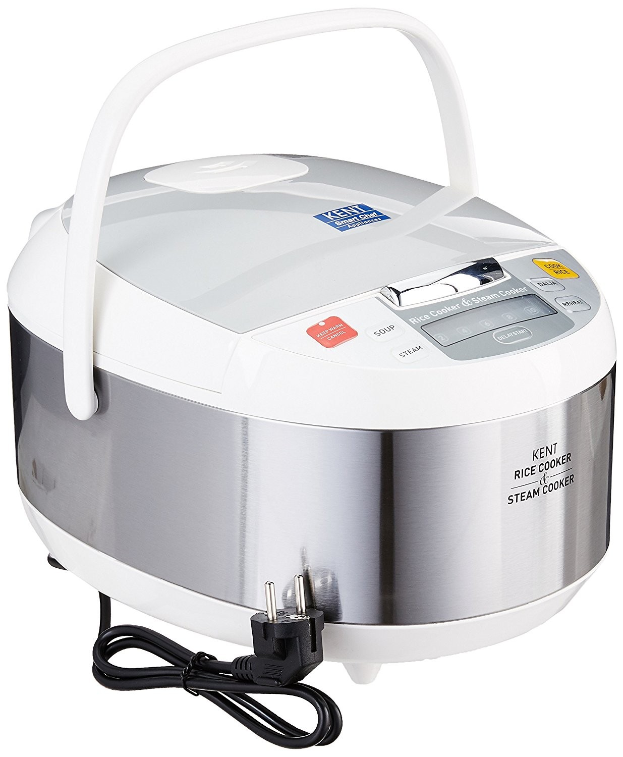 Kent 16012 860-Watt Rice and Steam Cooker (Steel Grey) 