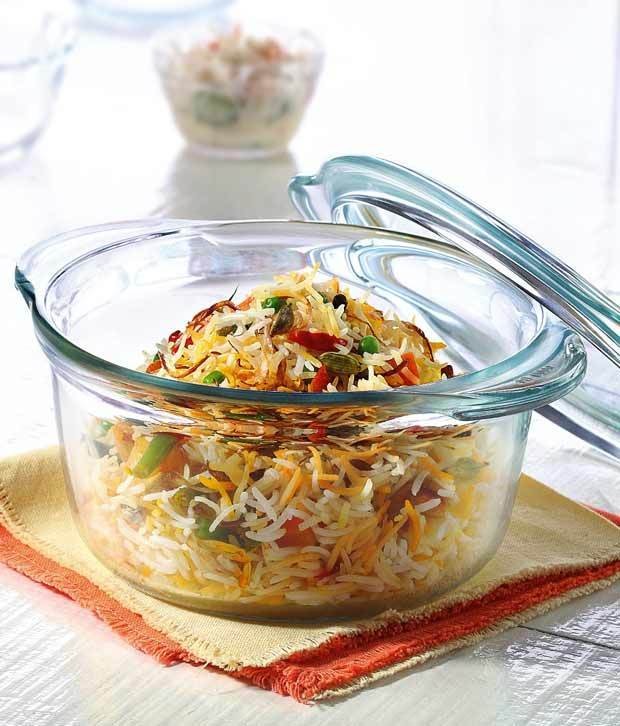  Borosil Deep Round Casserole 2.5 L Glass Bowl