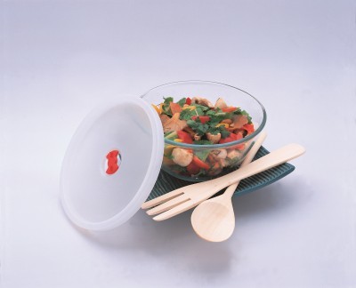 Borosil Mixing Bowl with Plastic Lid 1.3L Glass Bowl