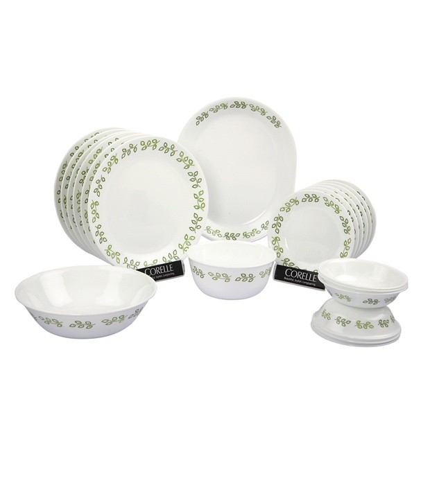 Corelle India Impressions Neo Leaf 21 Pcs Dinner Set