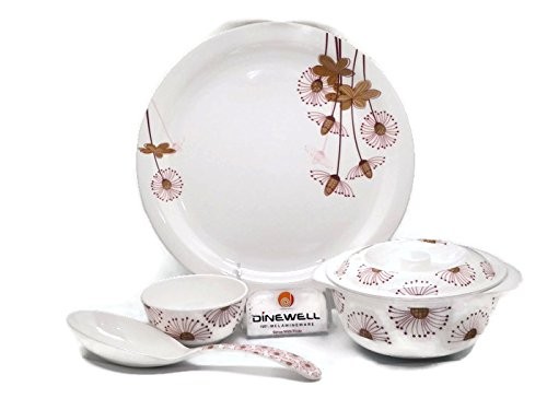 Dinewell Round Fantasy, 24-pieces, Melamine, Multicolour 
