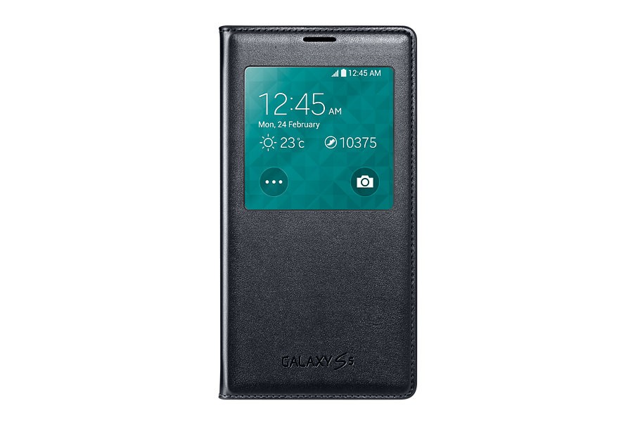 Samsung Galaxy S5 Case S View Flip Cover Folio, Black 