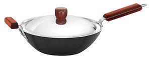 Hawkins Futura Deep Fry Pan IQ74 3L With Lid (Stir Fry Wok)(Flat Bottom)