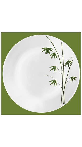 LaOpala Ivory Green Foliage Dinner Set-27 Pcs