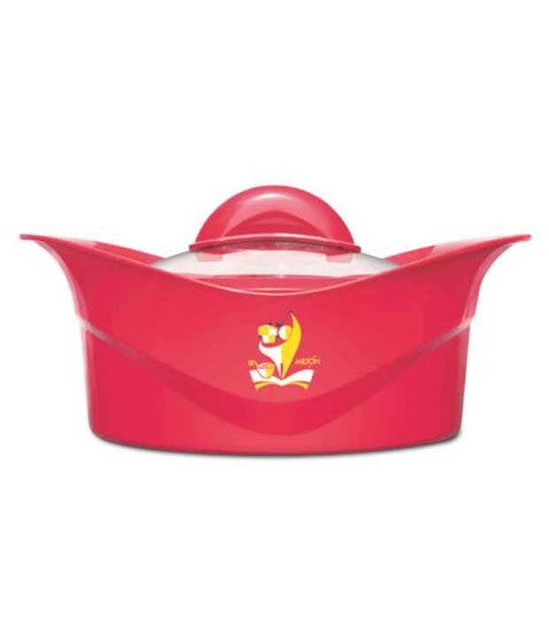 Milton Regalia Glass Lid Insulated Plastic Casserole 1000 Ml - Red
