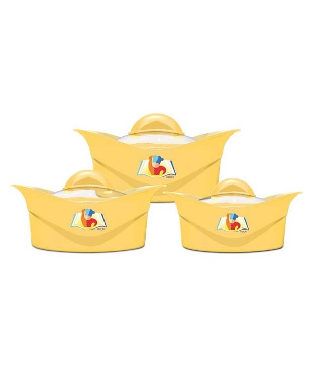 Milton Regalia Glass Lid Insulated Plastic Casserole Jr Gift Set - 430, 850, 1400 Ml