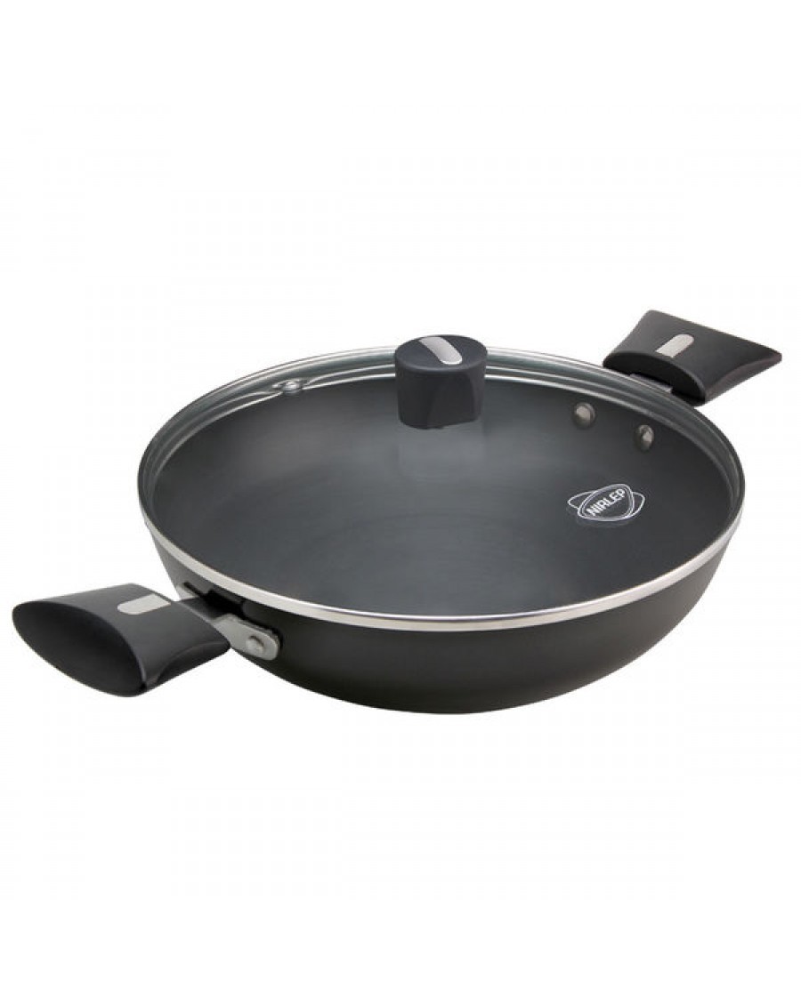 Nirlep Select Plus LKR 24 Non-Stick Kadai With Glass Lid - 240 mm
