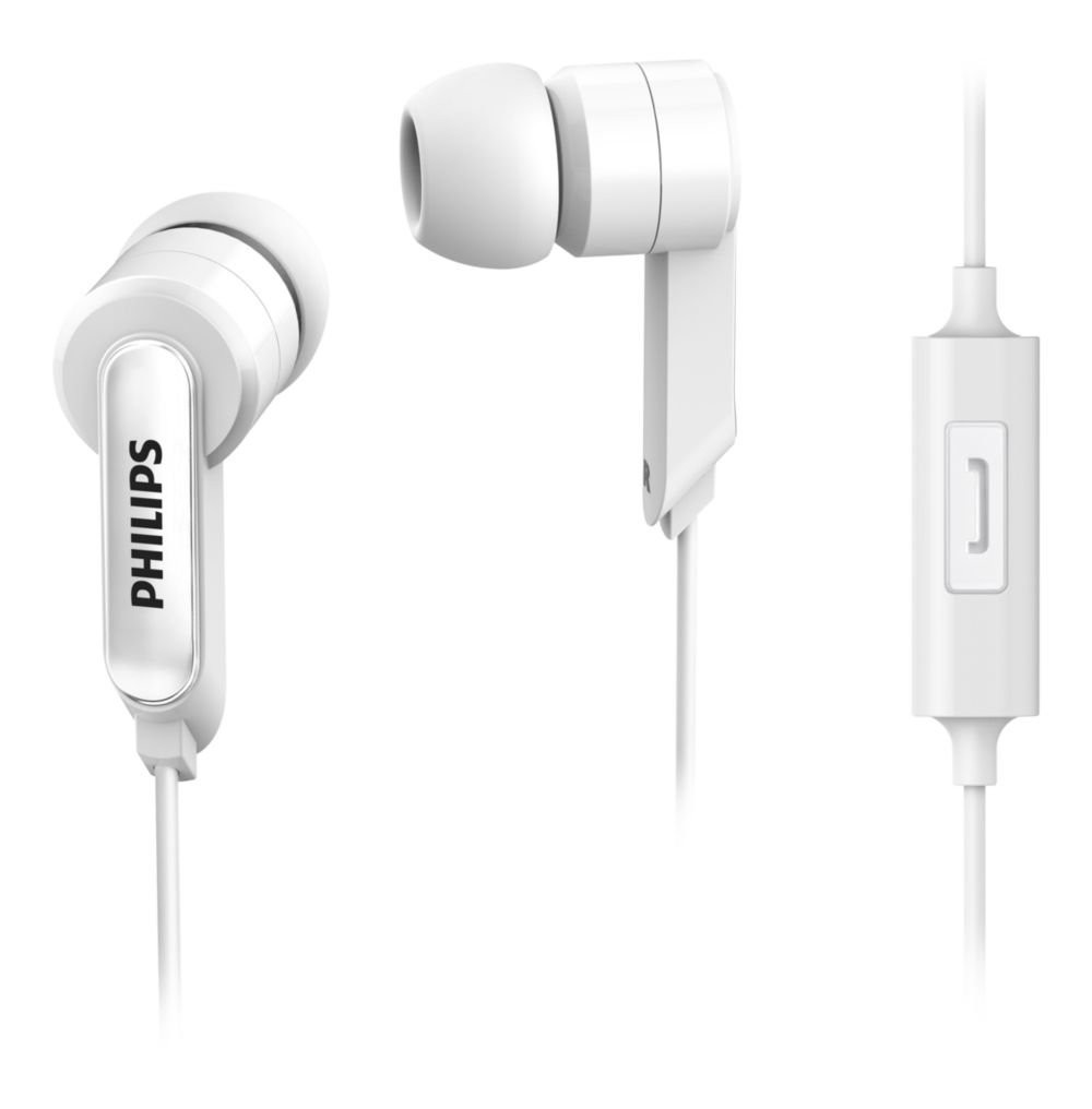 Philips SHE1405WT/94 In-Ear Headphones with Mic (White)