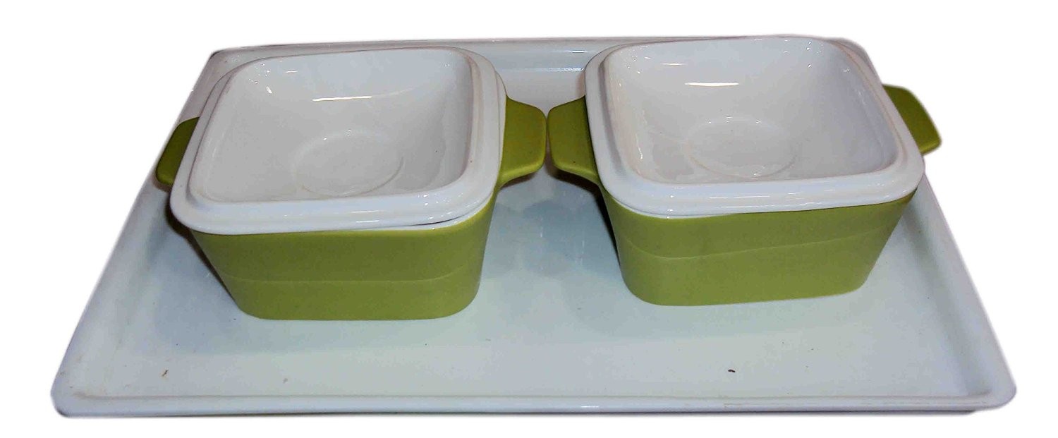 ROXX PREMIUM SQUARE GREEN CASSEROLE 2 PCS