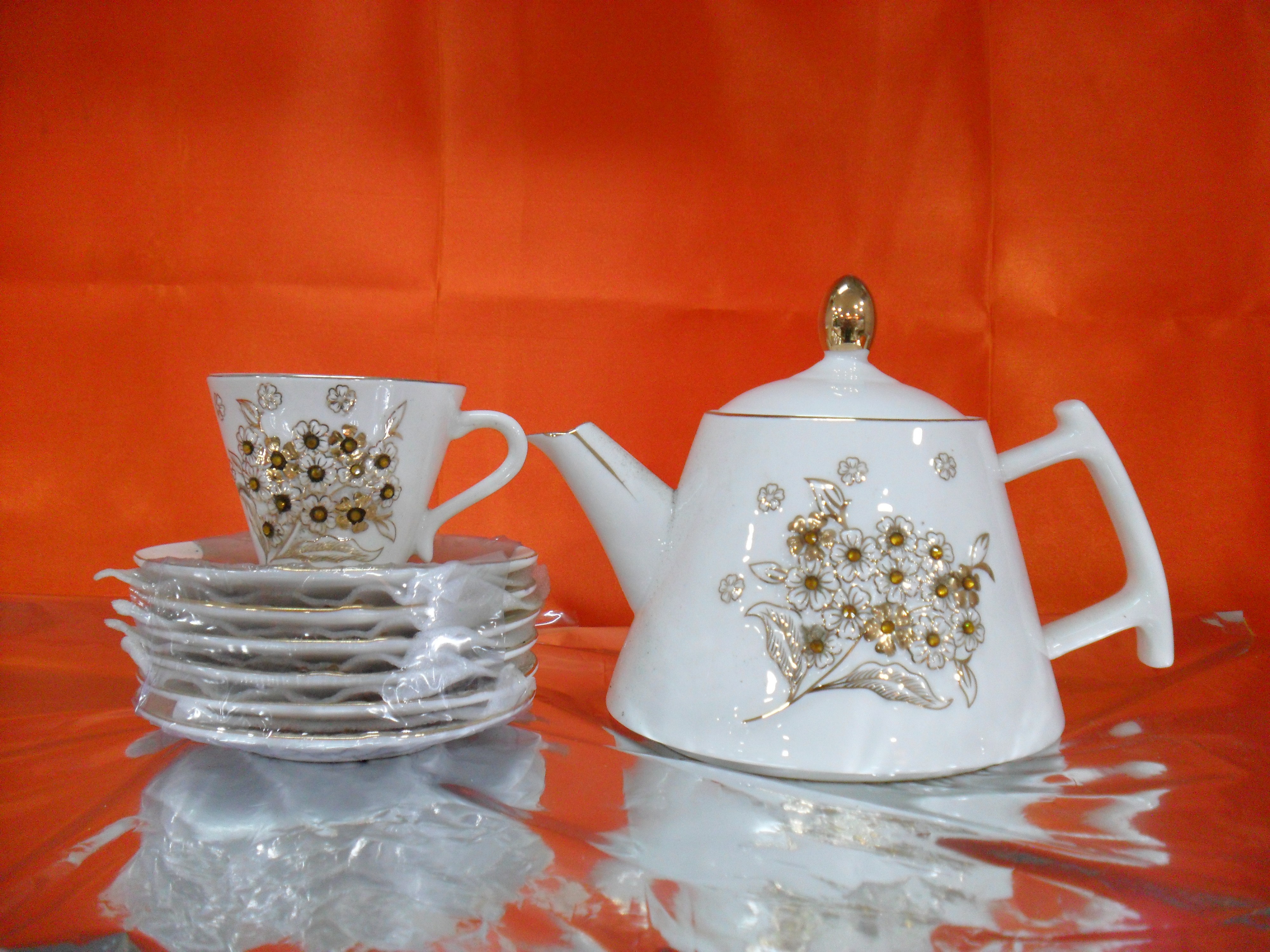 Hi Luxe Crystal Jupiter Tea Set