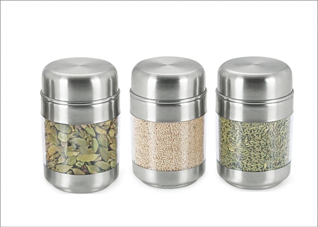 Sizzle Clear Containers 150 Ml Set Of 3 Twist Canisters S6