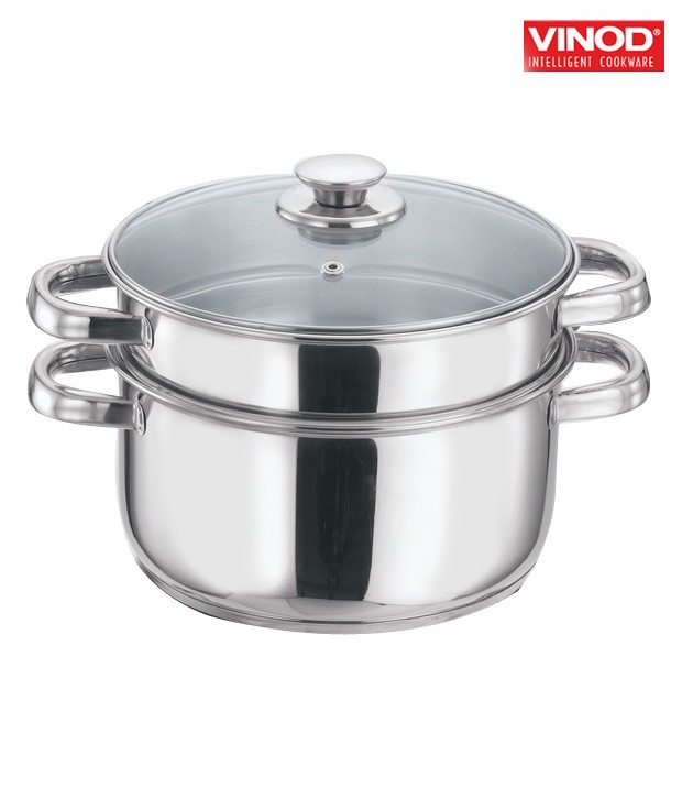 Vinod 18 cm 2 Tire Steamer With Glass Lid