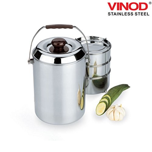 Vinod Steel Deluxe Hot Tiffin 3 Compartments