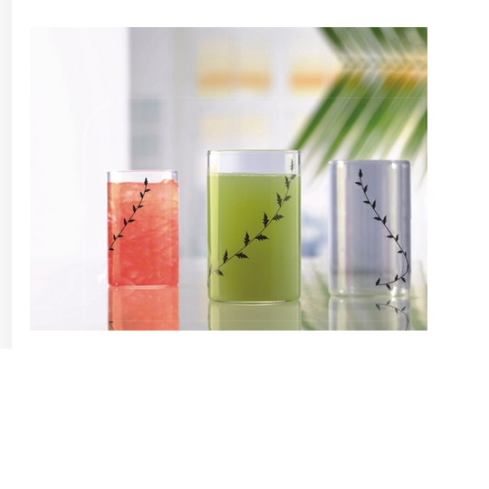 Borosil Krip Black Large Set of 6 350 ML