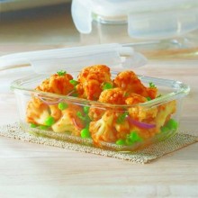 Borosil Klip & Store Square Containers with Lid, 320ml