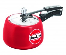 Hawkins Contura Ceramic Coated Pressure Cooker, 5 Litres, Tomato Red 