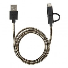 Stuffcool Duo Micro USB Cable with USB C Pin - Black