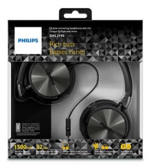 Philips SHL3195BK On-Ear Headphones with Mic (Black) 