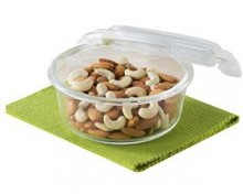 Borosil Klip & Store Round Containers with Lid, 950ml 