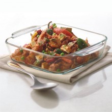 Borosil Square Dish with Handle, 1.6 Litres 