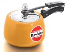 Hawkins Contura Ceramic Coated Pressure Cooker5  Litres, Mustard Yellow