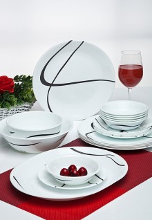 Corelle India Impression Twists and Turns Round Dinner Set, 21-Pieces 