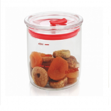 Borosil Classic Trend Wide Glass Jars with Lid 400 ML