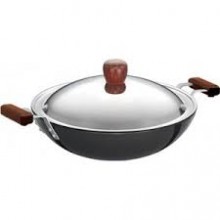 Hawkins Futura Deep Fry Pan L26 With Lid 3.75L & 2 short Handles(Flat Bottom)