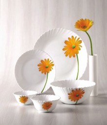 LaOpala Diva Crimson Bloom Dinner Set 35 Pcs