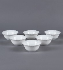 La Opala Diva Plain Fluted Opal Ware Soup Bowls - Set Of 6