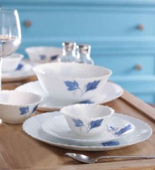 Larah Algeria Opalware Dinner Set - Set of 18 by Borosil