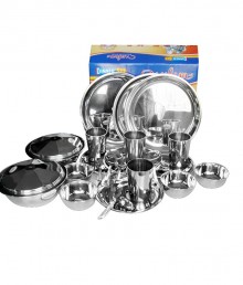 Neelam Deluxe Stainless Steel Dinner Set (26 Piece)